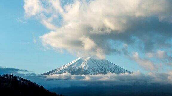 4K延时:在一个无聊的川口湖富士山