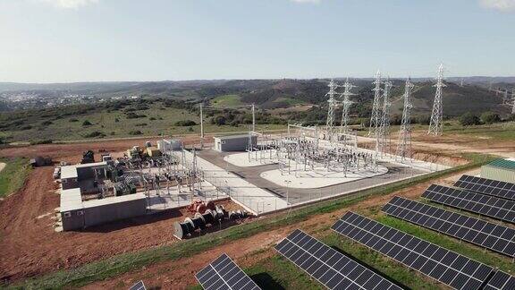 工业发电机发电站太阳能概念鸟瞰图太阳能农场葡萄牙