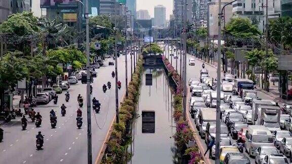 首都曼谷的交通堵塞