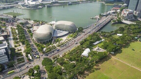 鸟瞰图新加坡滨海湾