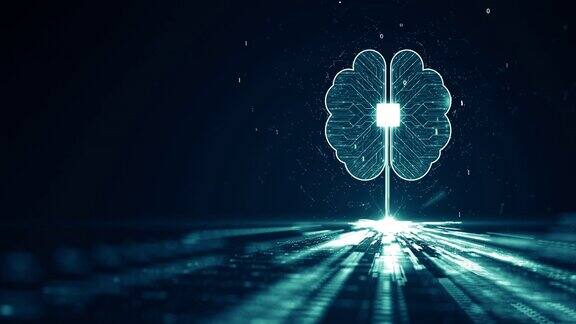 人工智能(AI)大脑动画数字数据概念