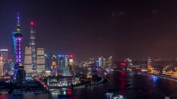 时光流逝上海夜景
