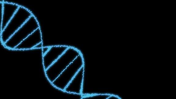 蓝色DNA结构数字计算机图形