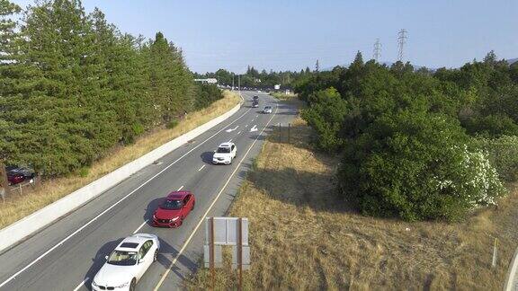 硅谷280号公路交叉口鸟瞰图