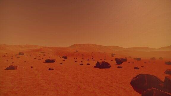 火星表面的行星视频计算机生成的火星表面