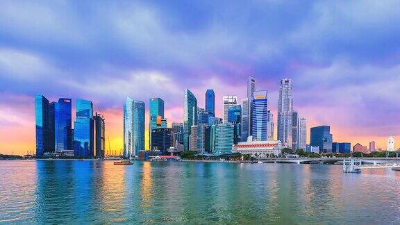 4K时间流逝新加坡城市景观