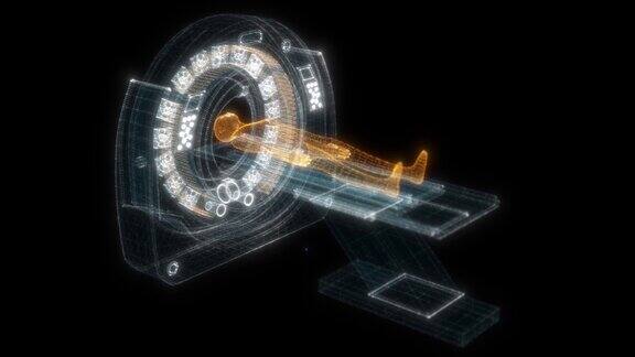 数字MRI扫描与病人全息图医学与科技概念