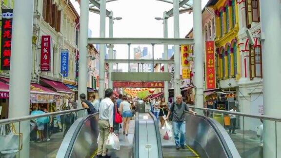 街景新加坡华埠及地铁站华埠