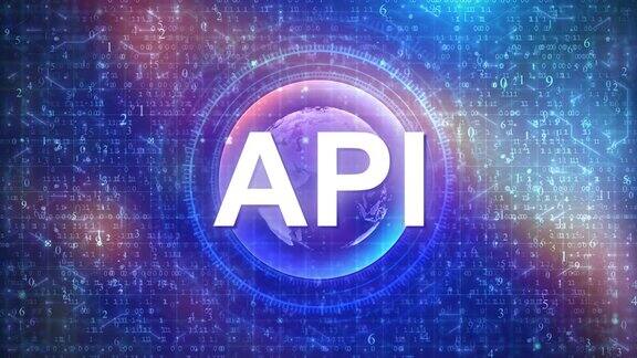 API概念在未来的网络空间背景与HUD数字和全球