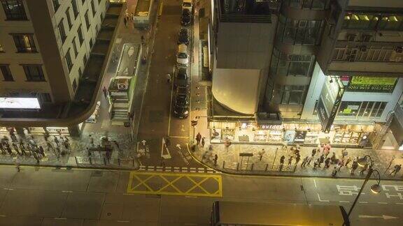 中国夜街的俯视图