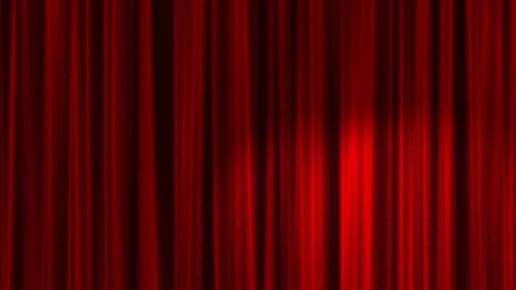 红色窗帘打开与聚光灯加上阿尔法Luma哑光HD