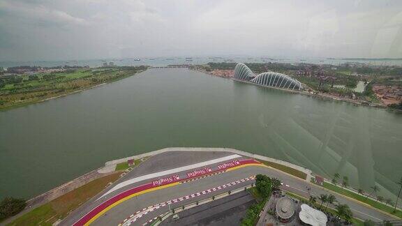 日光新加坡城市著名的飞行骑湾全景4k时间推移