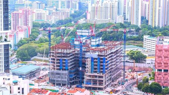 4k新加坡的建筑起重机