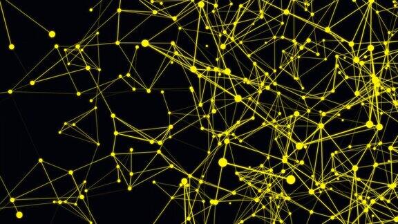 抽象数字丛背景与线点网络连接科学技术