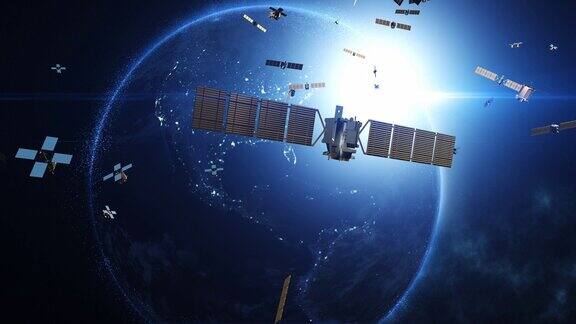 地球轨道卫星促进电信和高速互联网