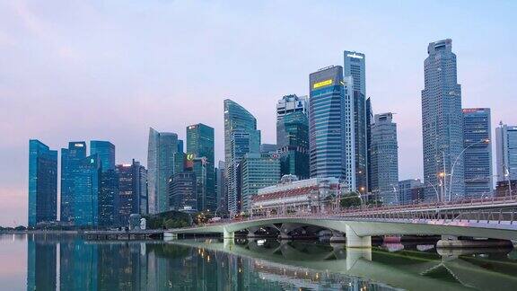 新加坡城市景观从滨海湾股票视频延时