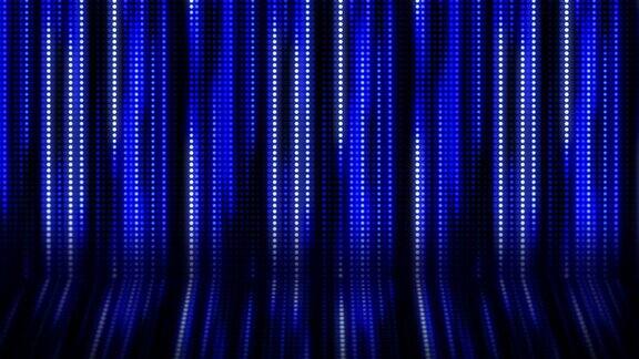 彩色的亮线落下来发光点循环抽象动画蓝色背景屏幕像素