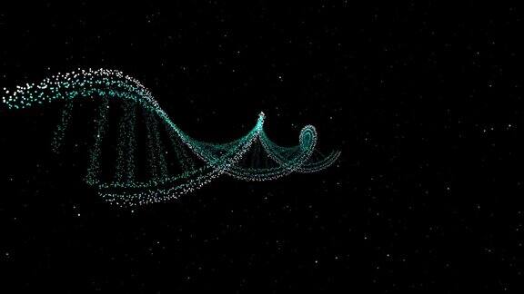 DNA结构科学生物技术动画3D旋转和细胞粒子移动