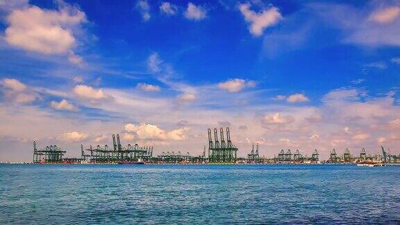 4K时间流逝新加坡航运港口