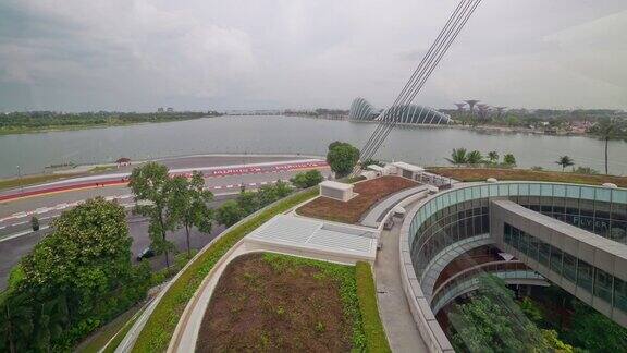 日光新加坡城市著名的飞行骑湾全景4k时间推移