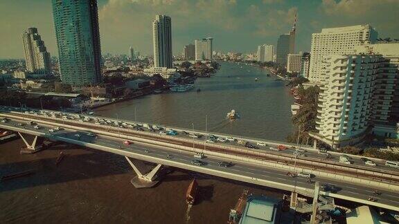 湄南河鸟瞰图曼谷