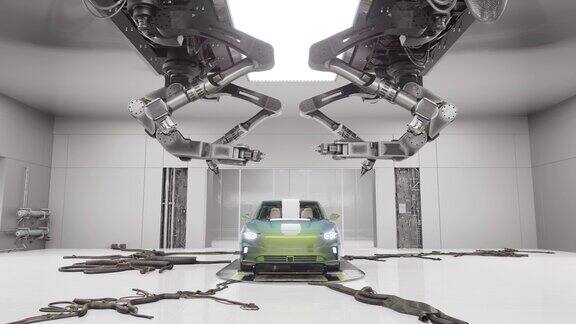 电动汽车制造-绿色汽车研发工作-4K分辨率