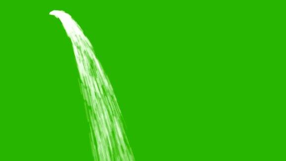 水流动在一条小溪和循环在一个绿色屏幕背景