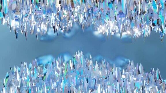水晶折射三维渲染的抽象背景