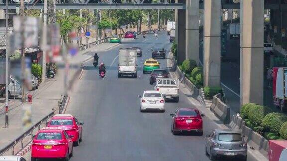 4k决议延时曼谷早上高峰时段交通堵塞以城市景观概念的交通