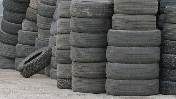 仔细看看爱沙尼亚堆积的黑色轮胎