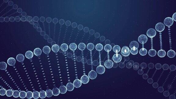 4k分辨率未来风格的尘埃粒子抽象的DNA运动为商业科学或技术