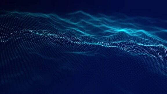 技术背景抽象的数字粒子波3d未来的点波4k动画