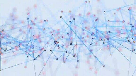 几何抽象背景与连接的线和点3d渲染