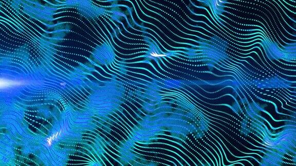 美丽的激光蓝色空间粒子形态未来主义霓虹图形背景能量三维抽象艺术元素插画科技人工智能壁纸动画