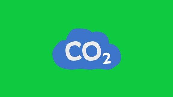 二氧化碳排放二氧化碳云浮动动画