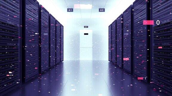 现代数据中心中的服务器机架技术相关4KCg动画