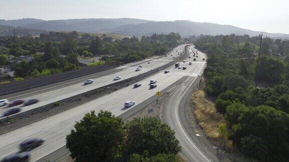 硅谷交通:280号高速公路空中视角