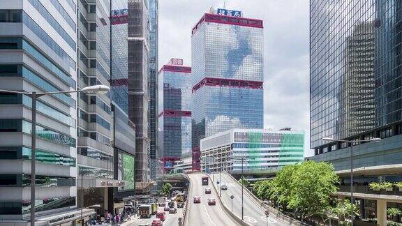 香港中环摩天大楼的延时摄影