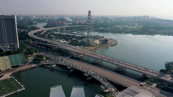 当日新加坡城市金融中心商务区大厦鸟瞰图