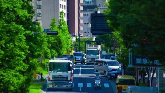 在东京市中心的大街上时间流逝的交通堵塞是不可能的