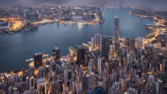 鸟瞰香港城市的