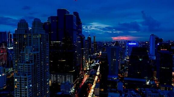 4k时间流逝夜景曼谷城市泰国