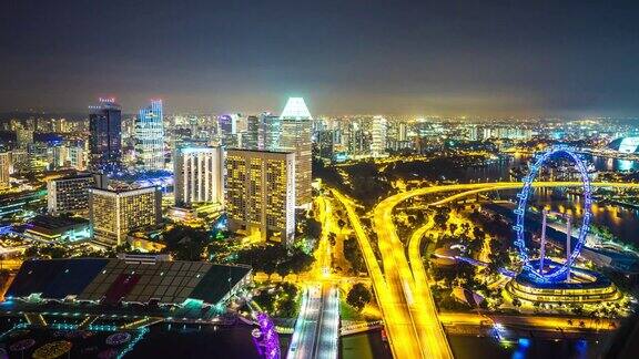 新加坡夜景时间流逝