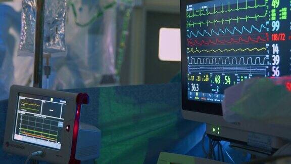医院里监测生命体征的医疗设备这种医疗设备可以监测心率、氧含量、血压等