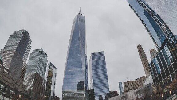 观景曼哈顿纽约的摩天大楼(世界贸易中心一号)