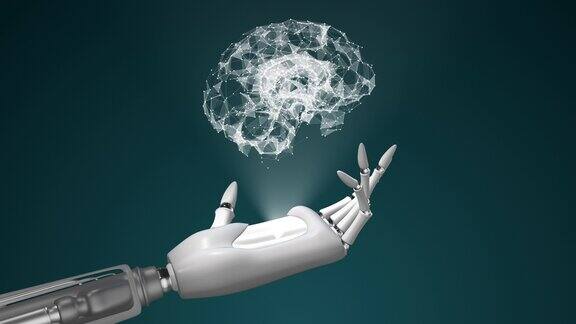具有大脑人工智能概念的未来机器人