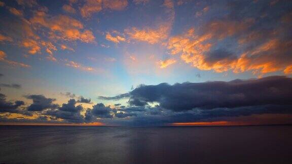 夏威夷大岛上日落云的时间流逝