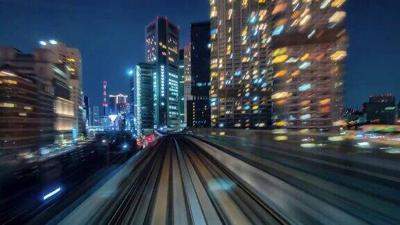 4k时光流逝自动列车速度快于日本东京亚细亚市是日本著名的亚细亚台场线