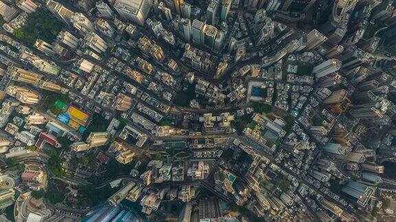 香港城市街道的俯视图