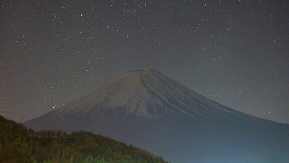 川口湖富士山的时间流逝